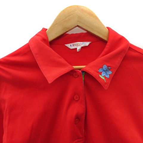 LEONARD SPORT 長袖ポロシャツ 38 LEONARD #apc レオナールスポーツ SPORT ポロシャツ L 緑 長袖