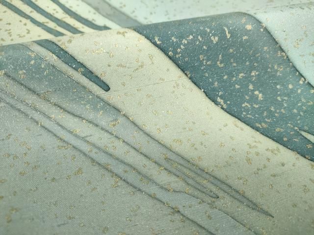 平和屋着物○全通柄袋帯 紬地 霞文 金彩 正絹 逸品 未使用 DAAS3205ps  