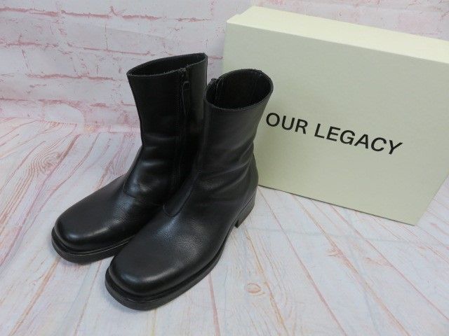 中古】箱有 OUR LEGACY ｱﾜｰﾚｶﾞｼｰ Camion boots ﾚｻﾞｰﾌﾞｰﾂ ｽｸｴｱﾄｩ ﾋﾞﾌﾞﾗﾑ 