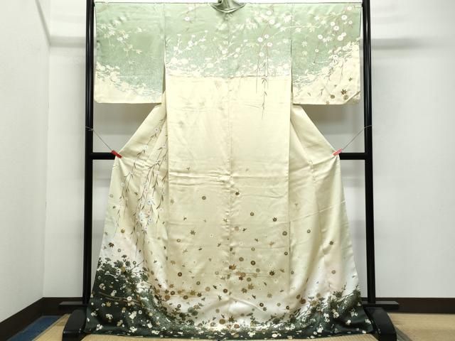 平和屋着物○訪問着 草花文 金銀彩 正絹 逸品 CAAX0952vf - メルカリ