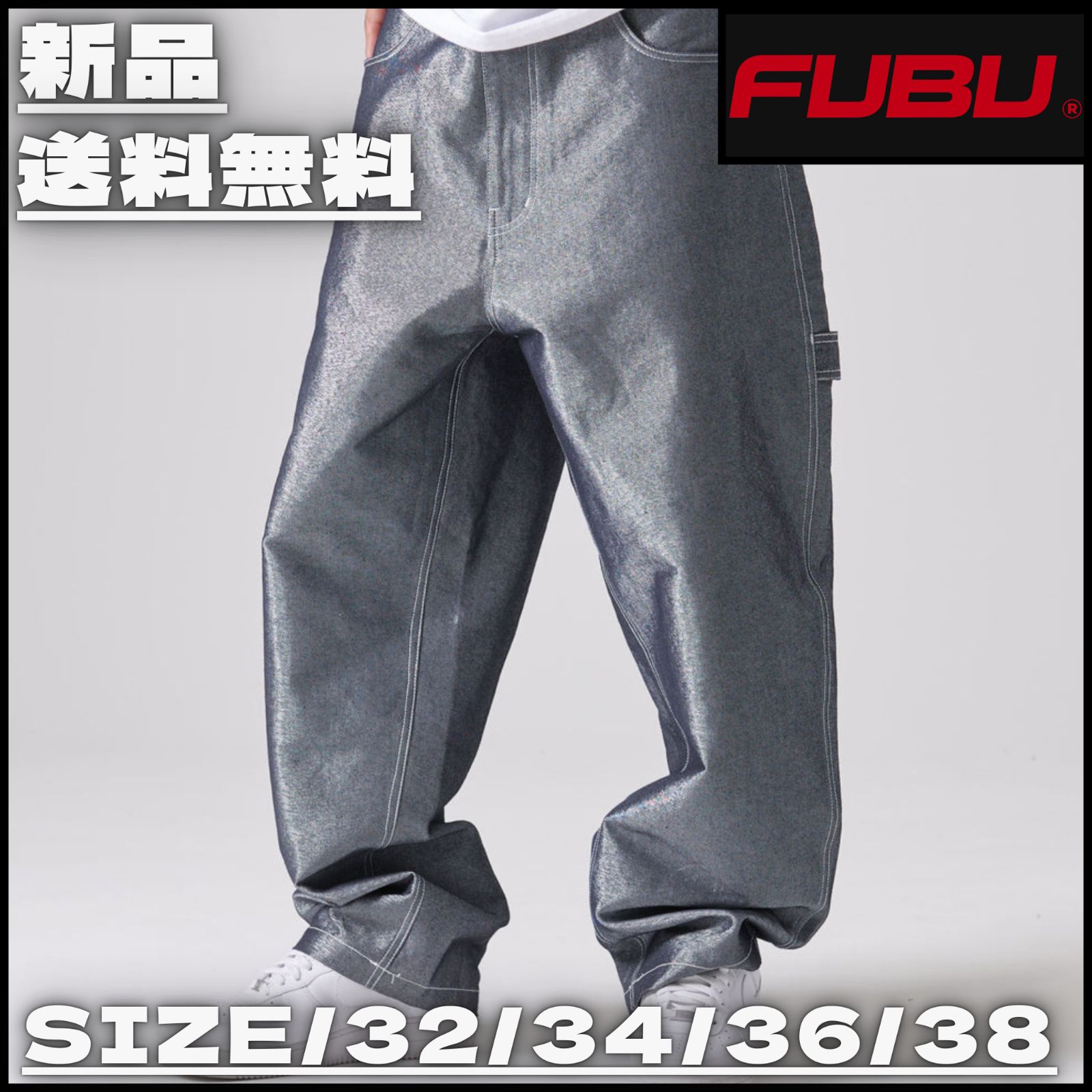 新作】【FUBU／フブ・METALLIC DENIM PANTS ／メタリックデニム