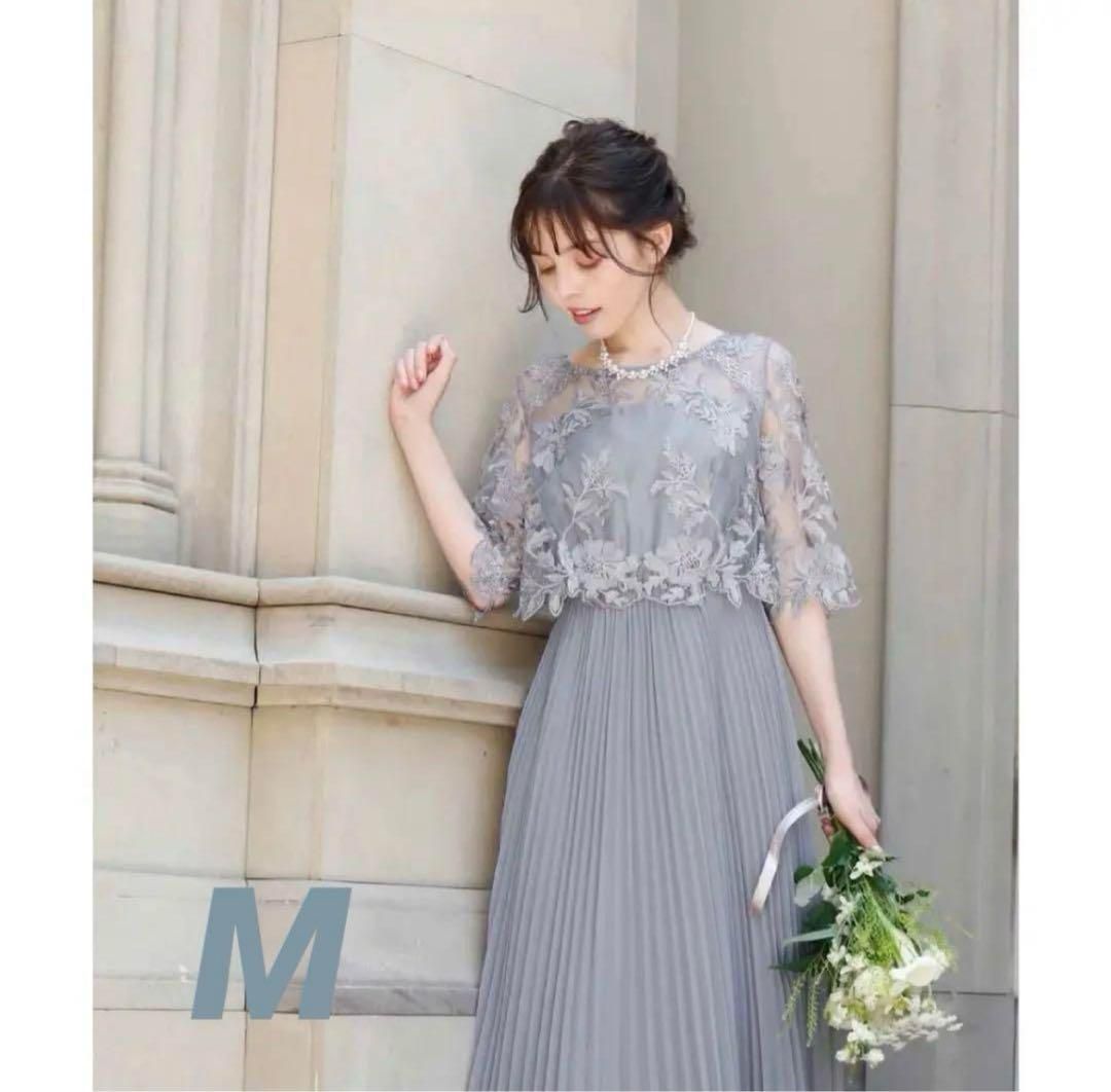 ★新品タグ付き★ドリードール　フラワー刺繍レース切り替えプリーツロングドレス　L 10☆新品タグ付き☆ドリードールフラワー刺繍レース切り替え