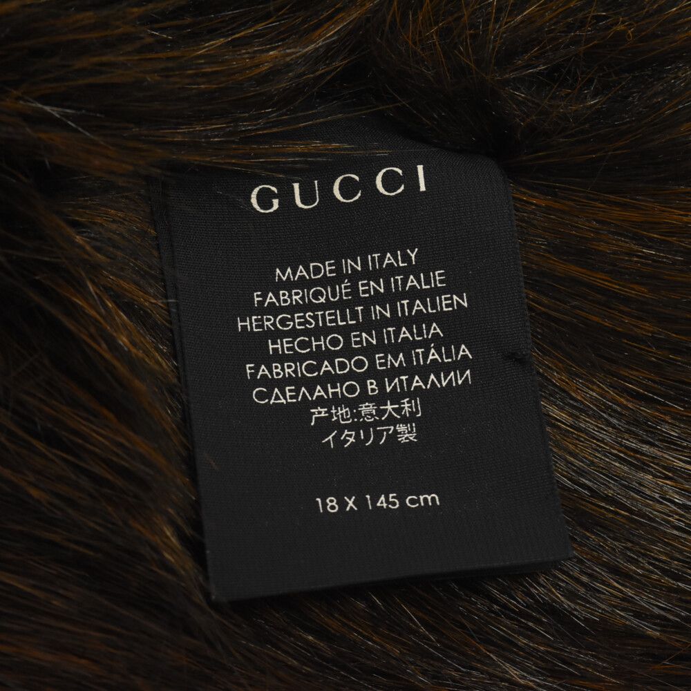 GUCCI ブラウンファーマフラー フリンジ付き 2025年最新】グッチ ファー ストールの人気アイテム - メルカリ