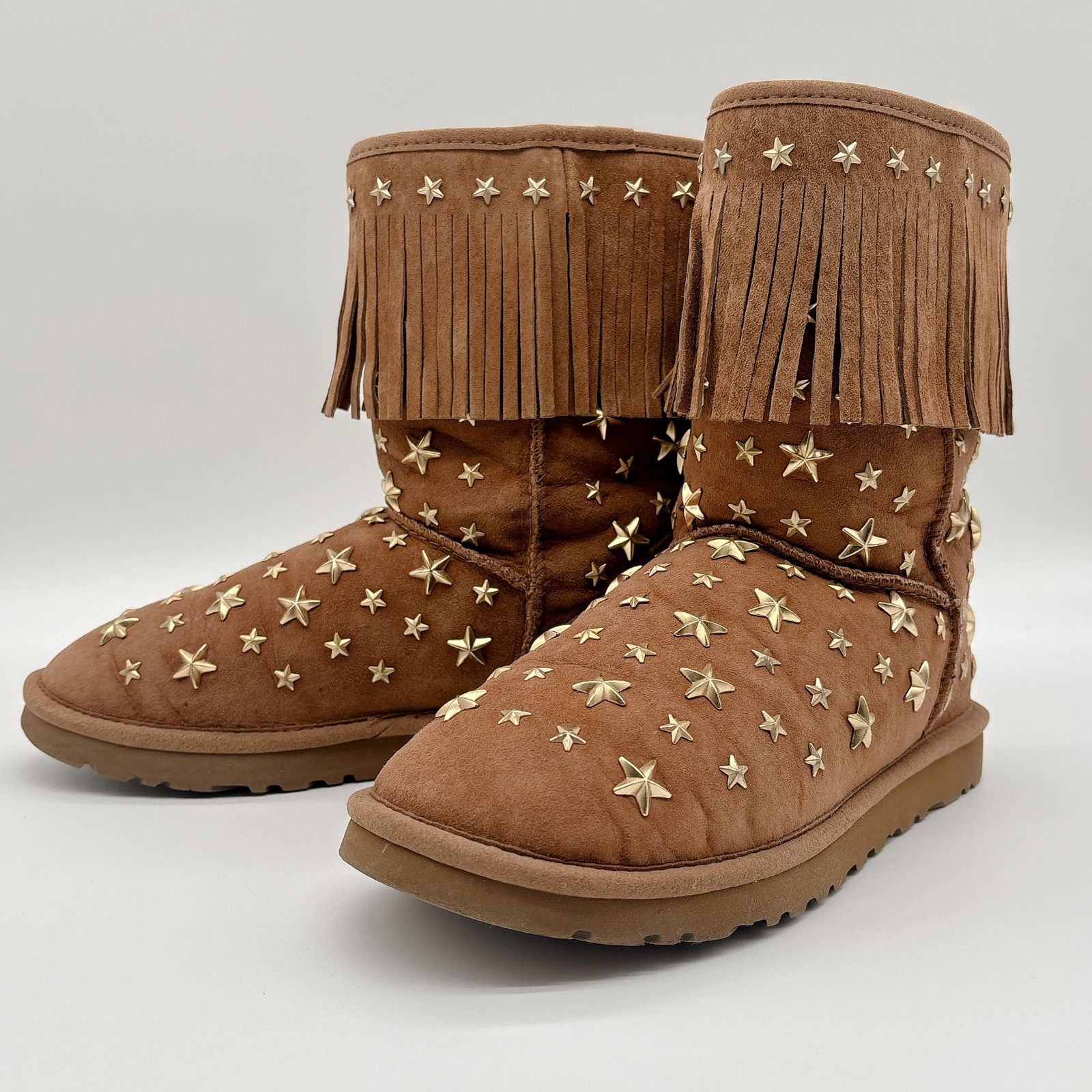ジミーチュウ uggアグ スタッズ フリンジ ムートンブーツ 23cm