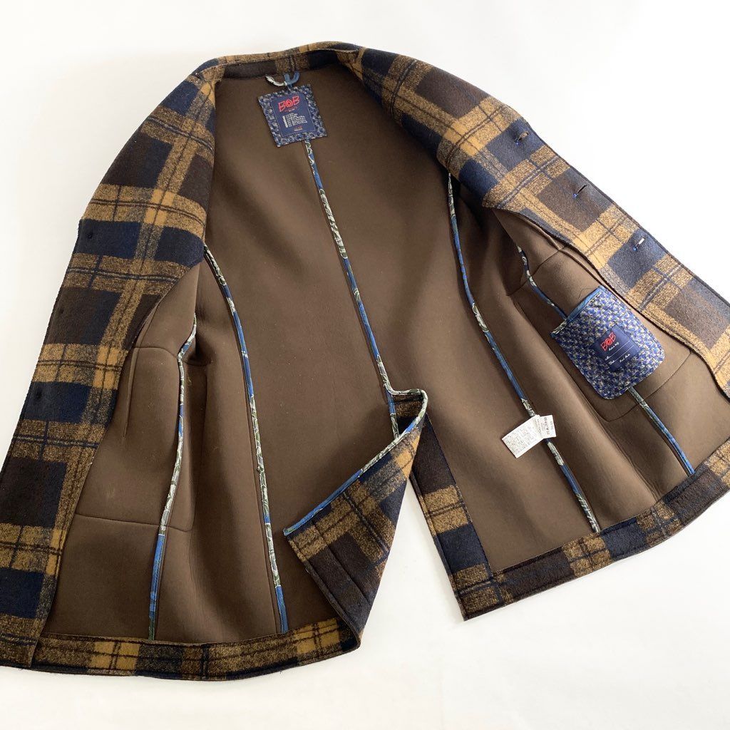 45h7【イタリア製】BOB ボブ ボンディングメルトン チェスターコート