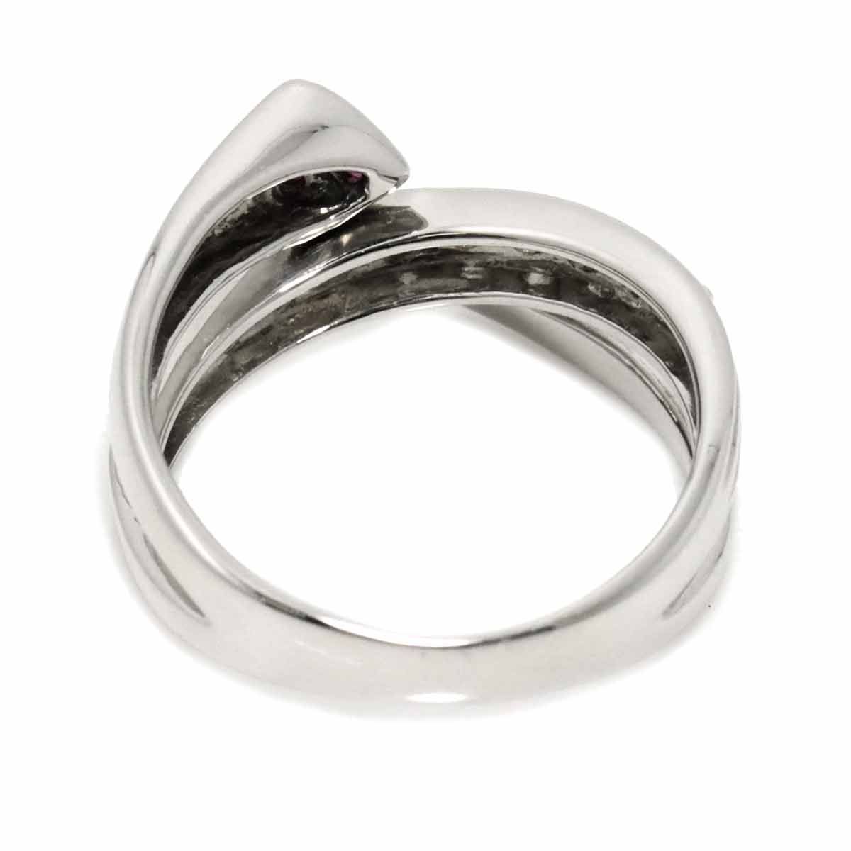 リング 14号 ダイヤ 0.58ct ルビー Pt プラチナ 指輪 Diamond Ring  