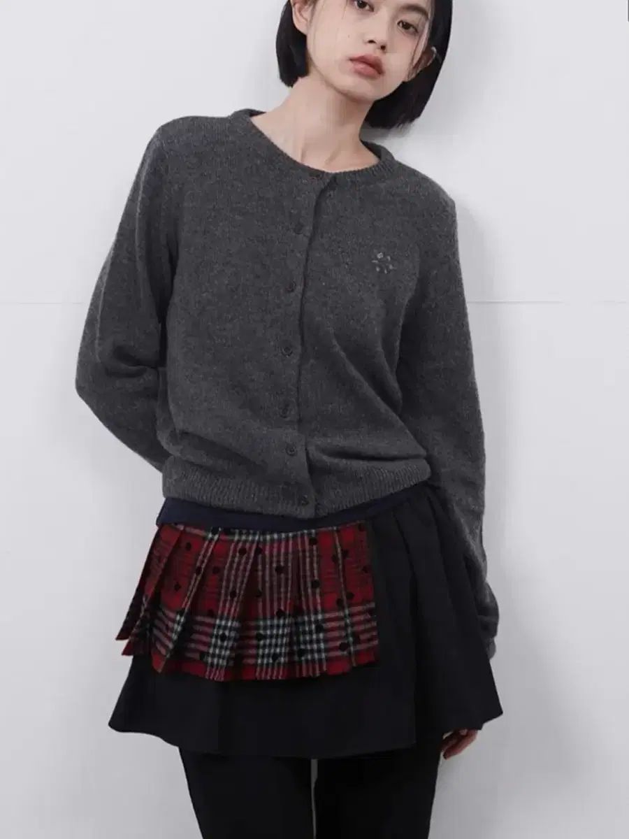 オヘシオ CHECK ツーウェイ レイヤード ミニ スカート GULLKHAN_COM