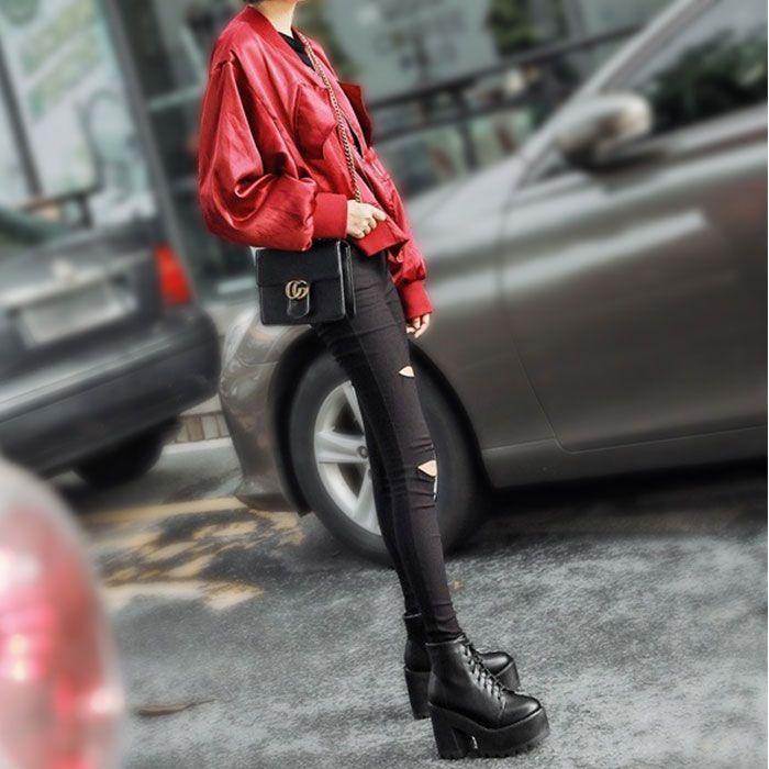 ☆ ブラック ☆ 35(22.5cm) ☆ 厚底 レースアップショートブーツ