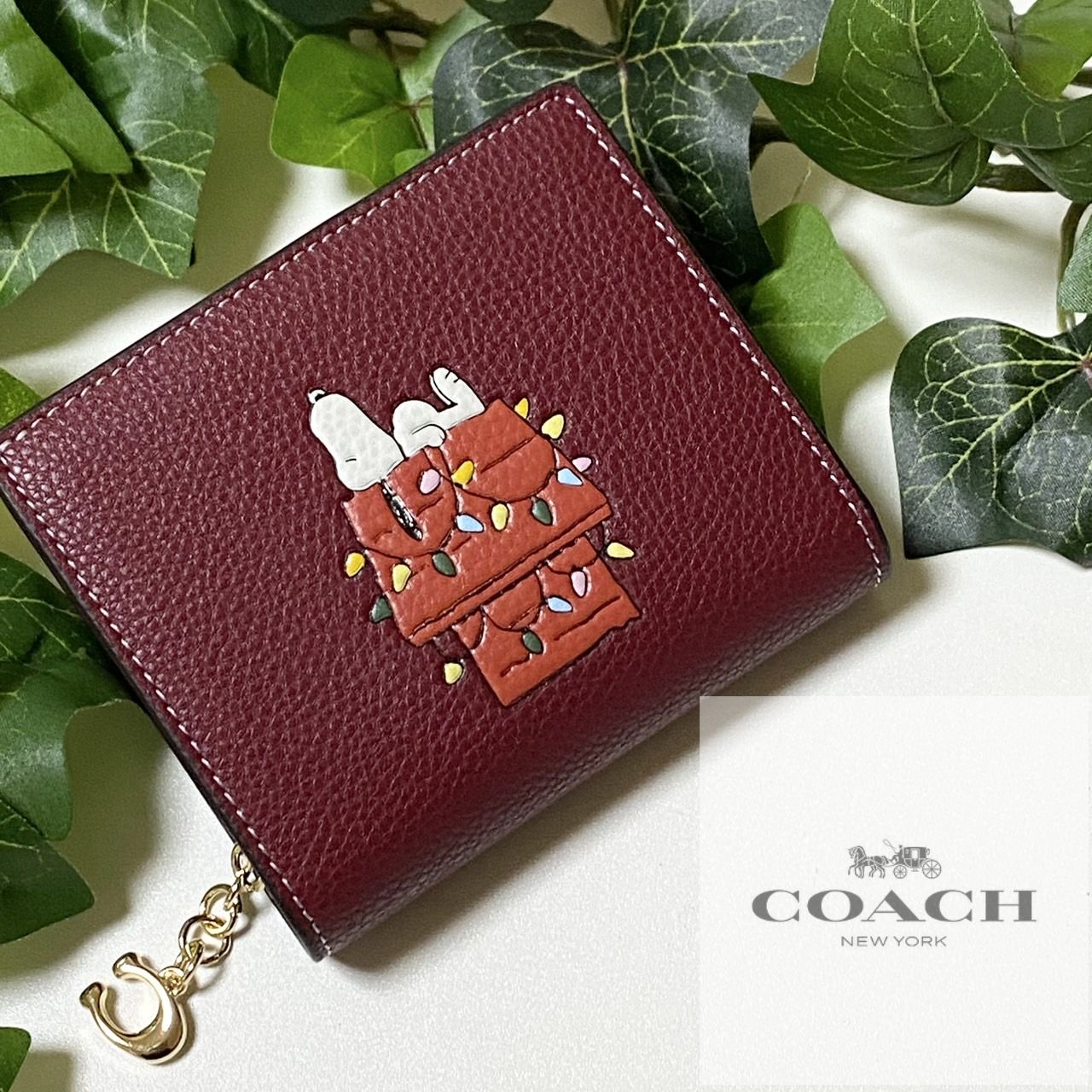 COACH 二つ折り財布 スヌーピー ワインマルチ CF252　新品 並行輸入品