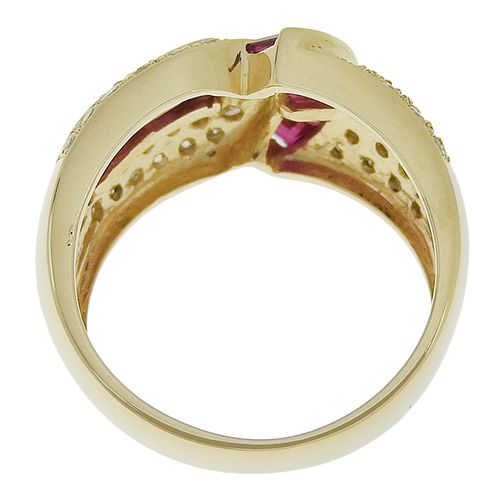 R1.26/D0.50 ルビー ダイヤモンド リング K18 イエローゴールド YG  