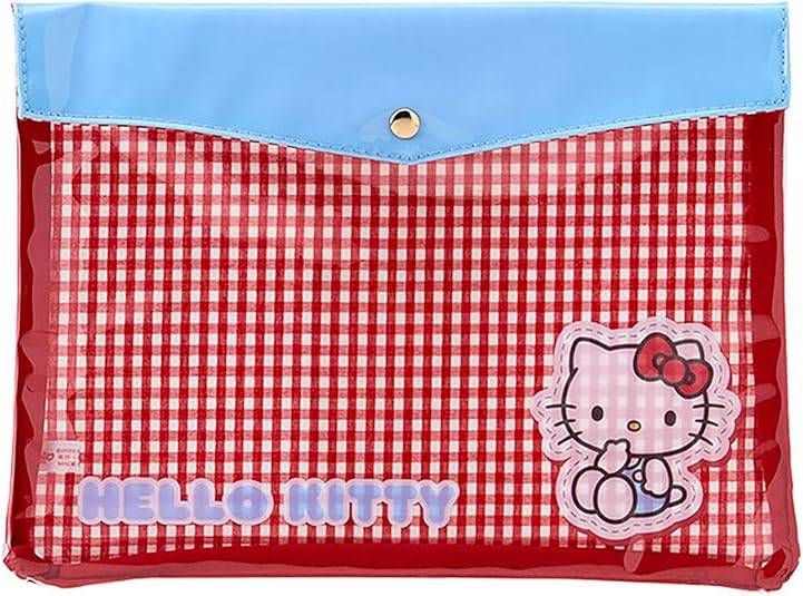 ハローキティ キティ クリアフラットケース A5サイズ チェック柄 中身