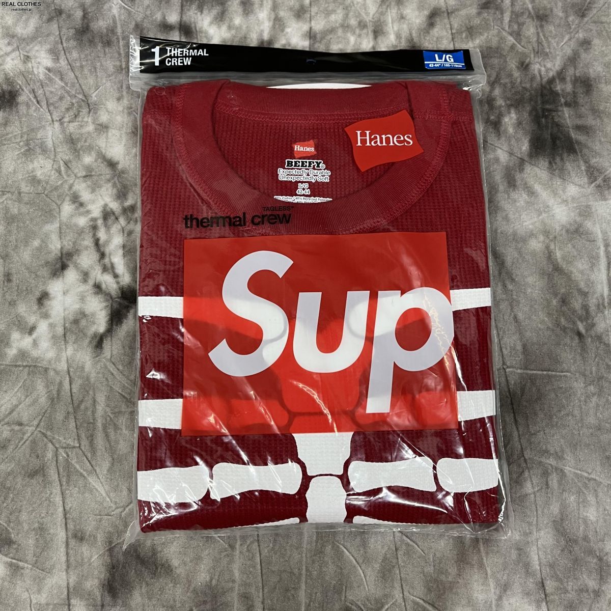 SUPREME HANES シュプリーム ヘインズ サーマル ロンT 総柄 L - T