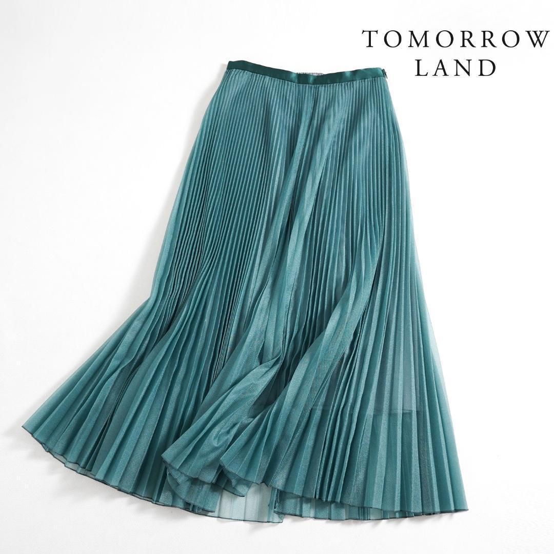 826t トゥモローランド ポリエステルラメプリーツ ミディ スカート
