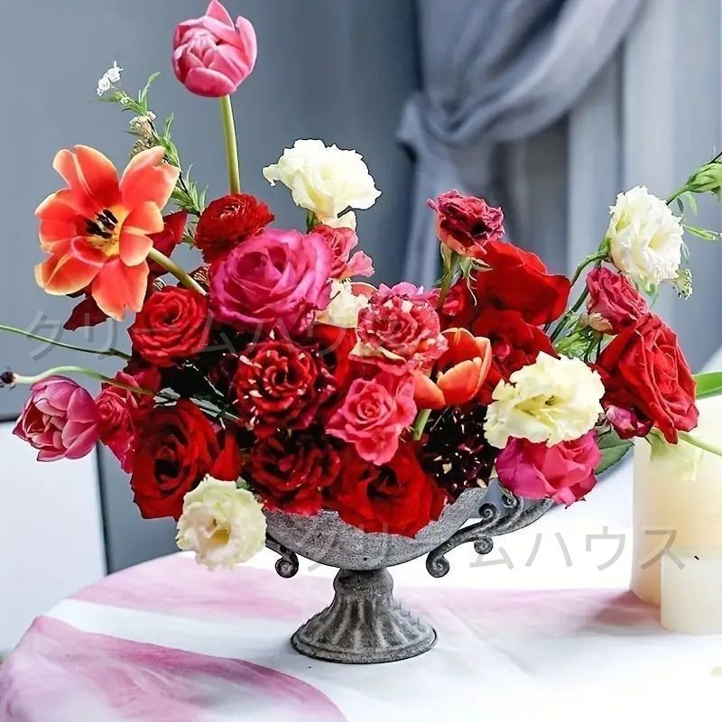 ヴィンテージ 花瓶 レトロ 金箔 フラワーベース ピンク クリシー オパリンガラス フラワーベース フランスアンティーク