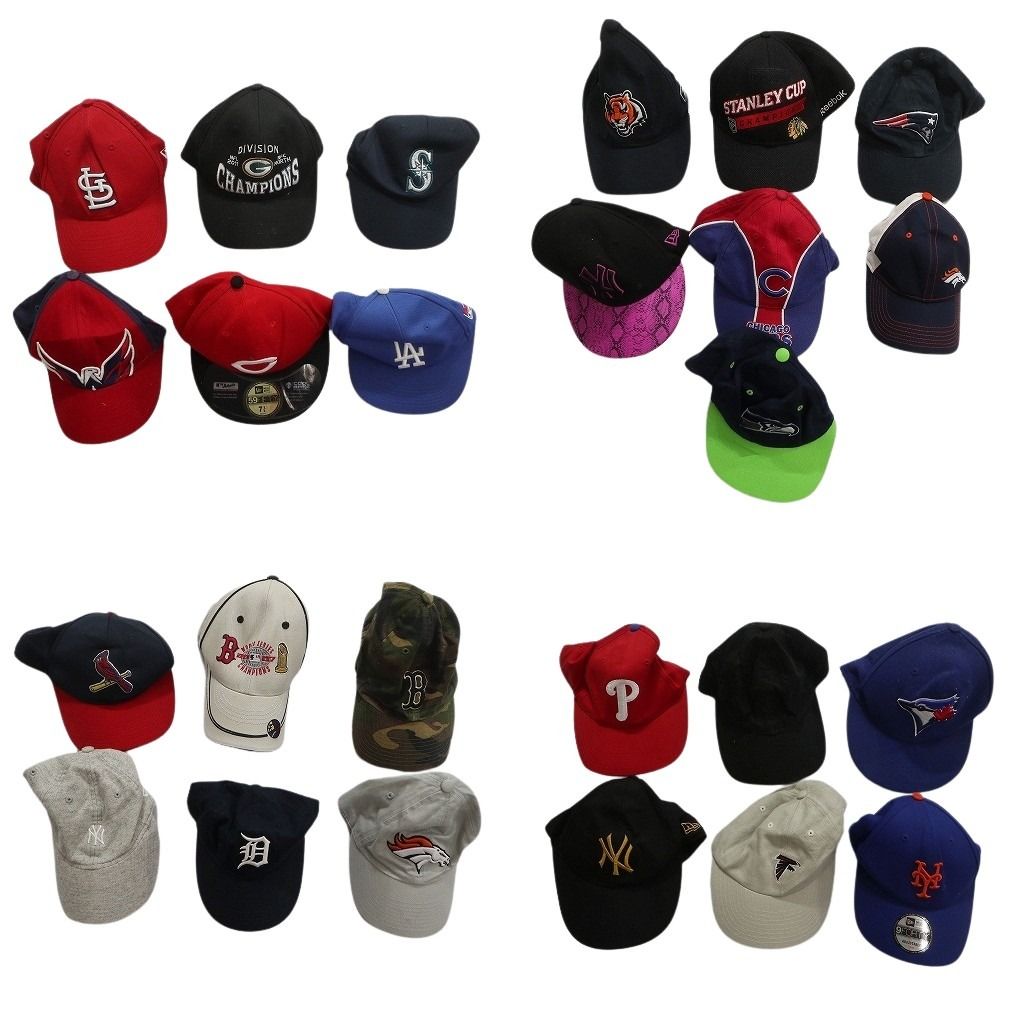 古着卸 まとめ売り プロチーム キャップ 25枚セット (メンズ ) MLB NFL パッカーズ カージナルス ドジャース ヤンキース 中古 古着 MY0659