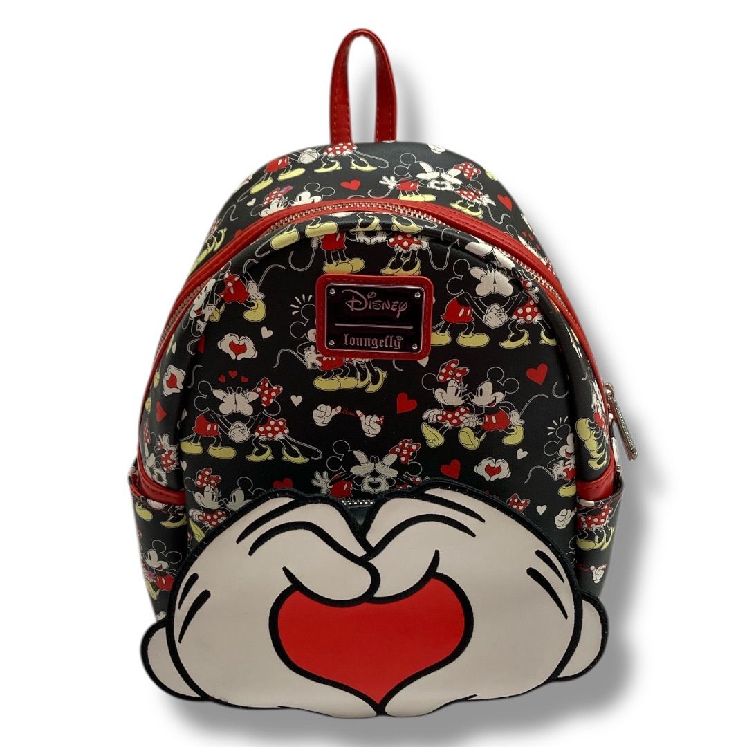 Disney loungefly ディズニー ラウンジフライ コラボ ミッキー-ミニー ミニリュック ハートハンド リュック バックパック ミッキー ミニー レッド ホワイト 黒 赤 白 レディース 有明ガーデンrecollect店 24 No.404H