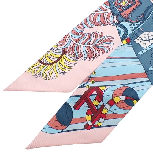 HERMES ツイリーエルメス ツイリーアトラージュのバックル スカーフ 美品 エルメス ツイリー Attelage アトラージュのバックル