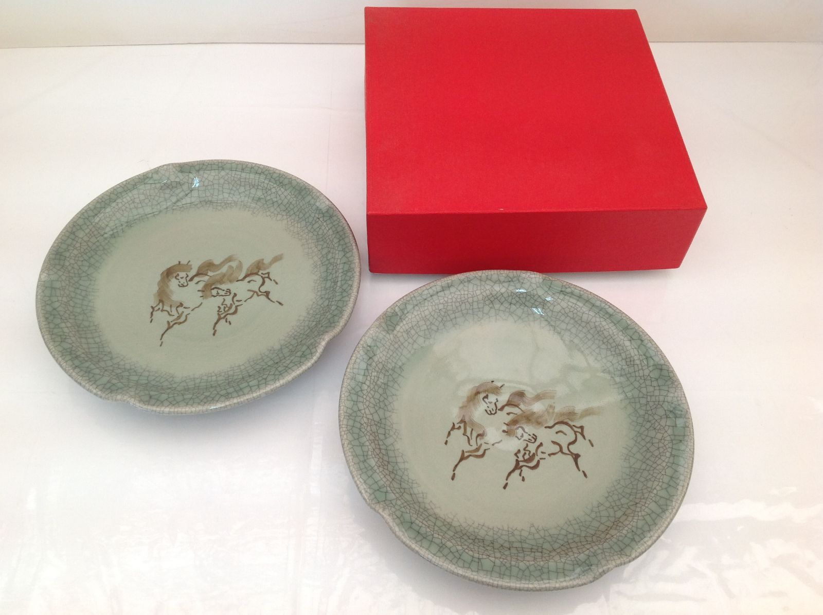 青緑色の馬の絵皿　栖鳳窯　大堀相馬焼 青緑色の馬の絵皿 栖鳳窯 大堀相馬焼 - メルカリ
