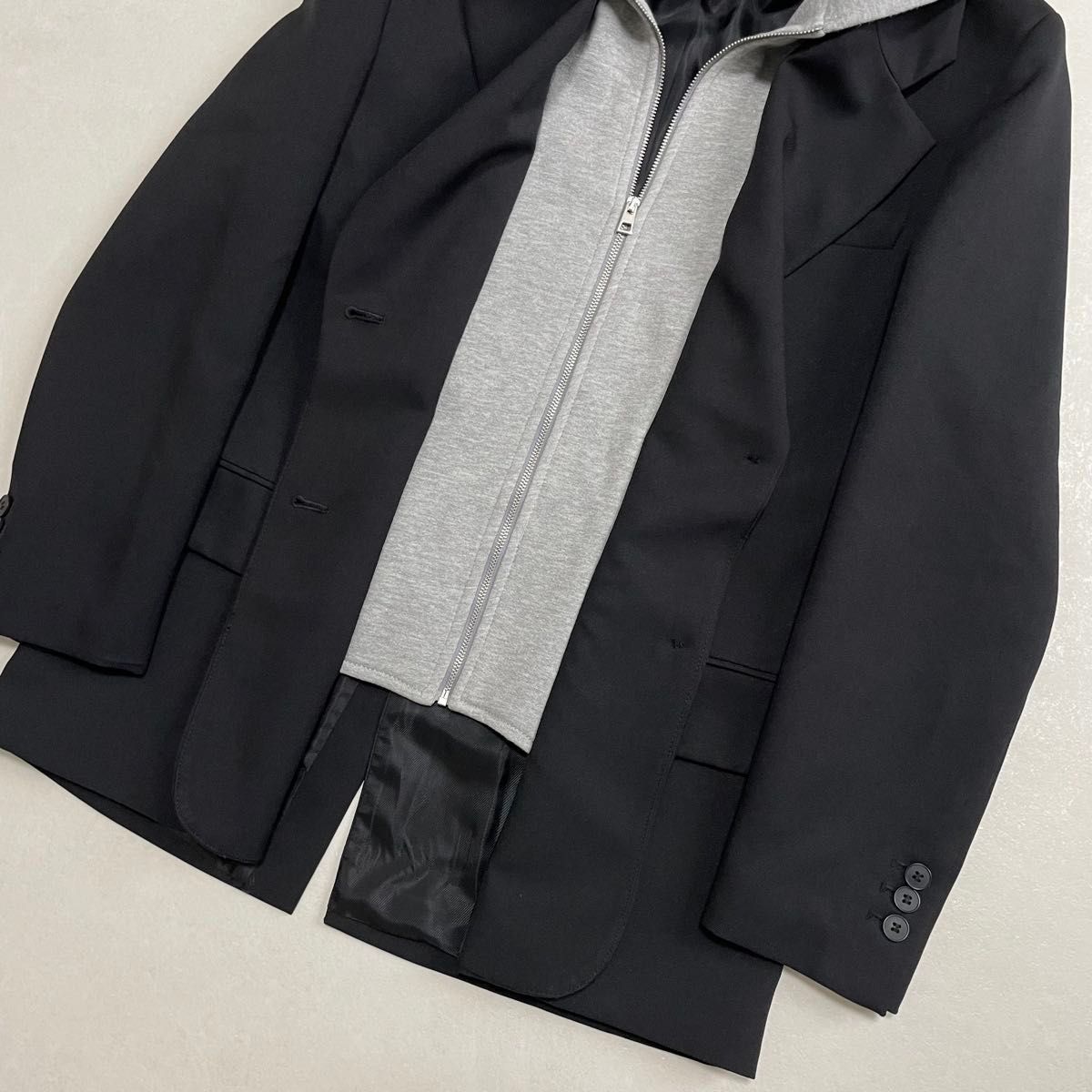 極美品】ZARA ザラ 完売品コンビブレザーフード ブラック S 美品 ZARA ザラ