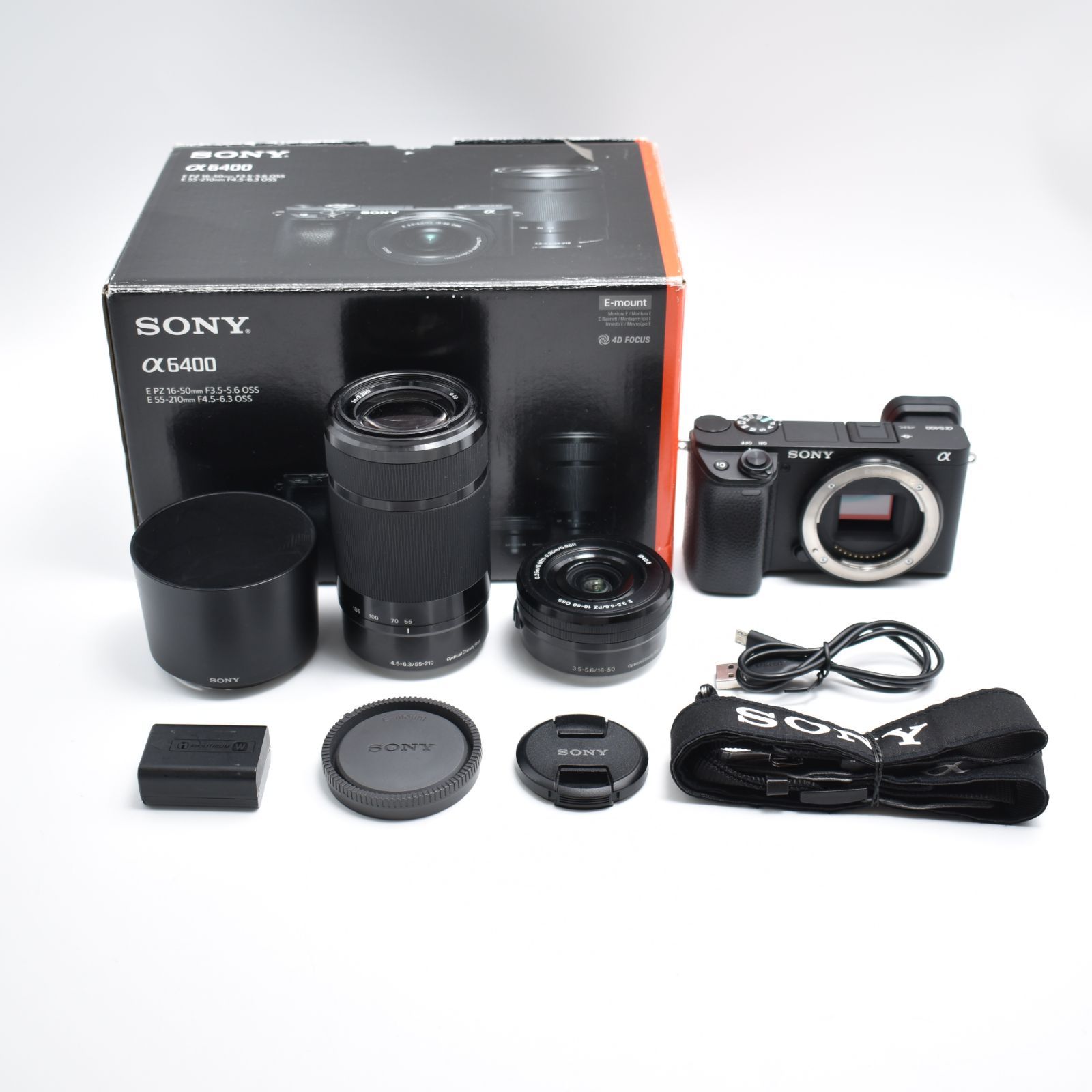 【人気新作】 B 9620 SONY ソニー APS-C ミラーレス一眼カメラ α6400 ダブルズームレンズキット 同梱レンズ SELP1650 SEL55210 ブラック ILCE-6400Y B