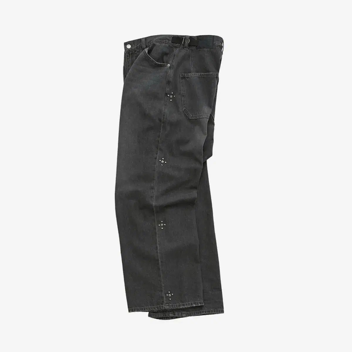 1 POLYTERU Gosima デニム パンツ ウォッシュド ブラック 002