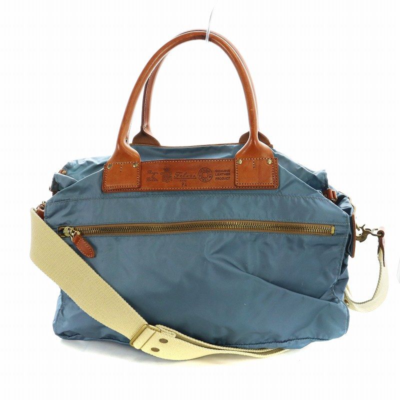 【美品】Felisi フェリージ P4 ナイロン×本革 2way ボストンバッグ Felisiフェリージ2WAY ボストンバッグP4 ナイロン本革