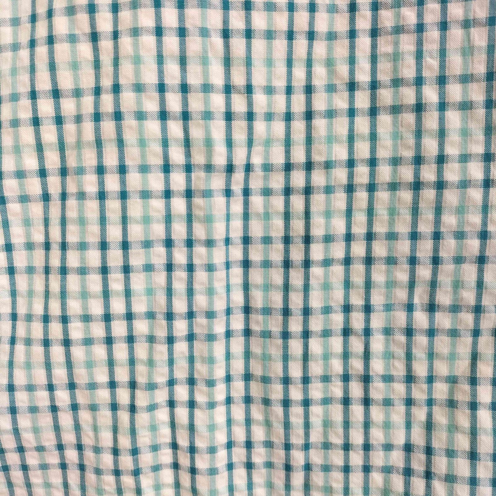 エルエルビーン L.L.Bean シアサッカー オーガニックコットン100 半袖 チェックシャツ メンズ import：XL 
