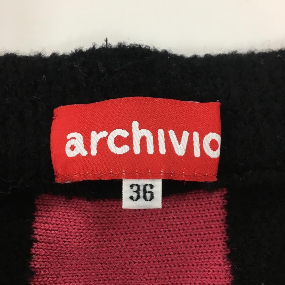 サイズ：36 ARCHIVIO アルチビオ  ウール混ニット プリーツスカート ボーダー柄 マルチカラー ブラック系 [240101418883] ゴルフウェア レディース ストスト ARCHIVIO アルチビオ ウール混ニット プリーツスカート ボーダー