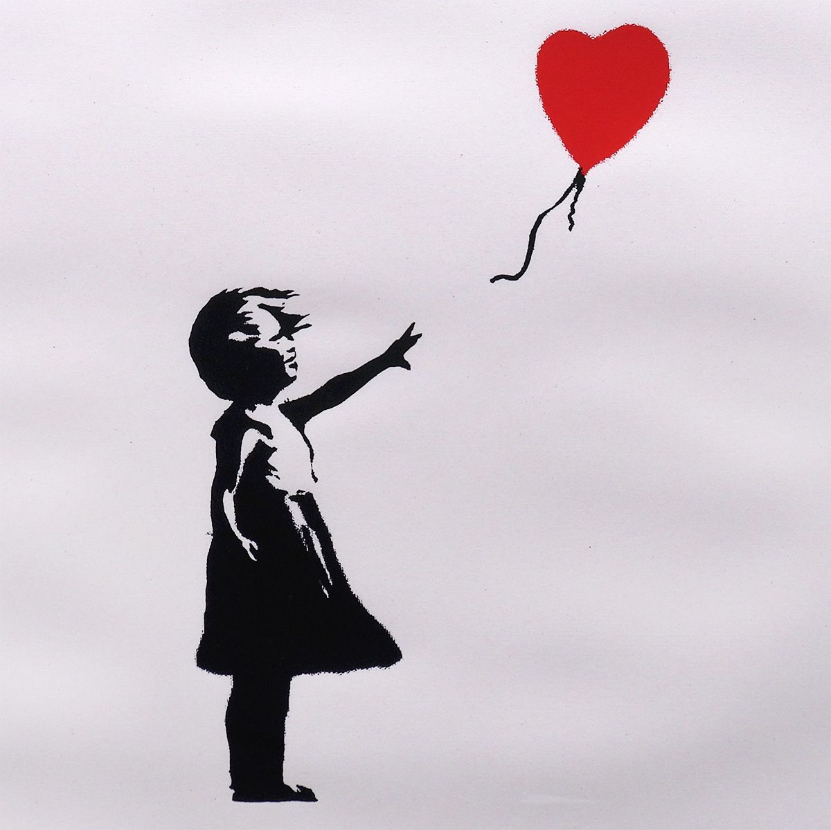 げ バンクシー Girl with Red Balloon 代表作 WCP版 人物画 少女 現代アート 作品解説あり インテリア 版画 絵画 シルクスクリーン 版画 美術品 アンティーク コレクション