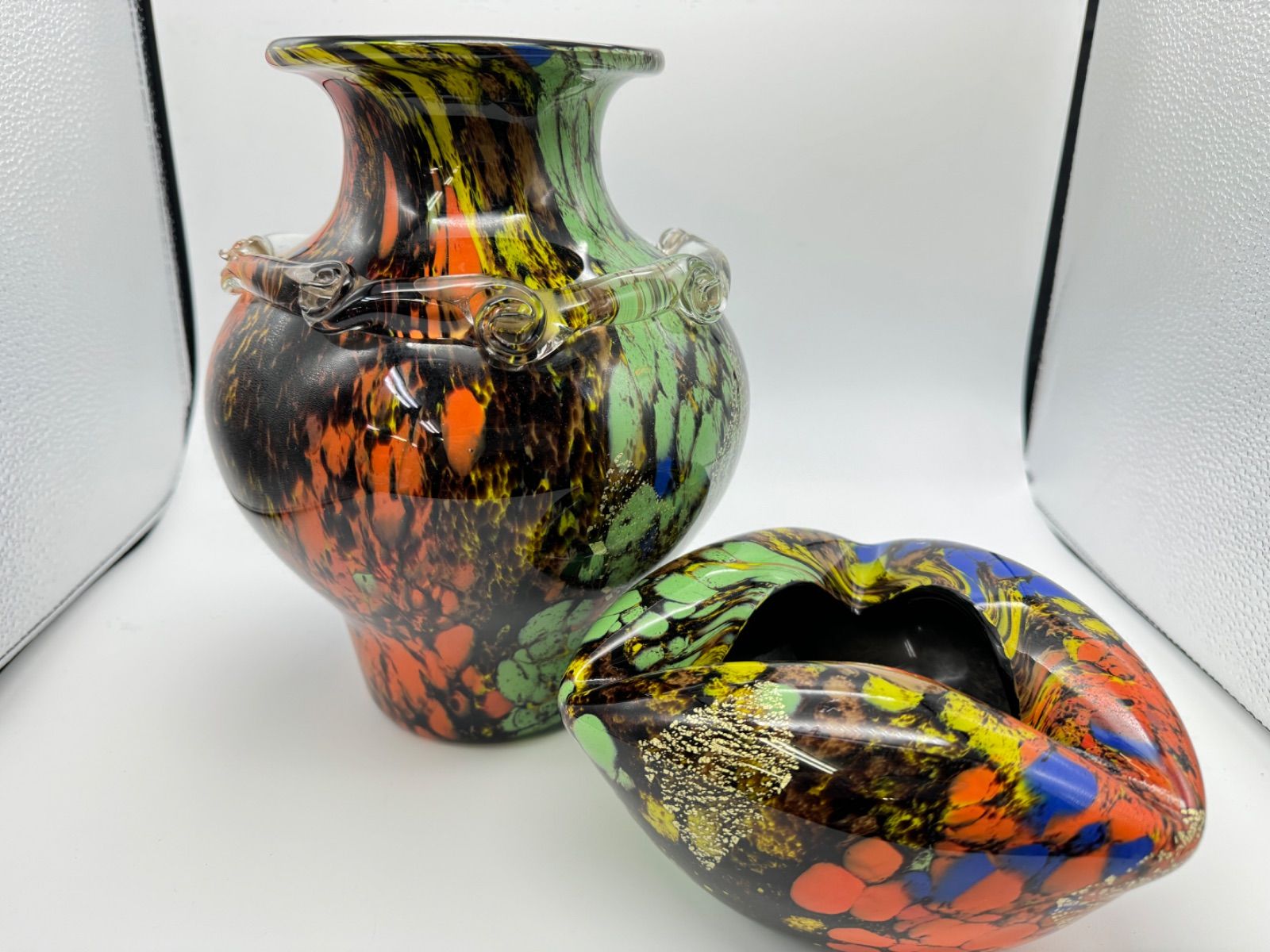 KAMEI GLASS OSAKA カメイガラス製 花瓶 灰皿 オブジェ - メルカリ