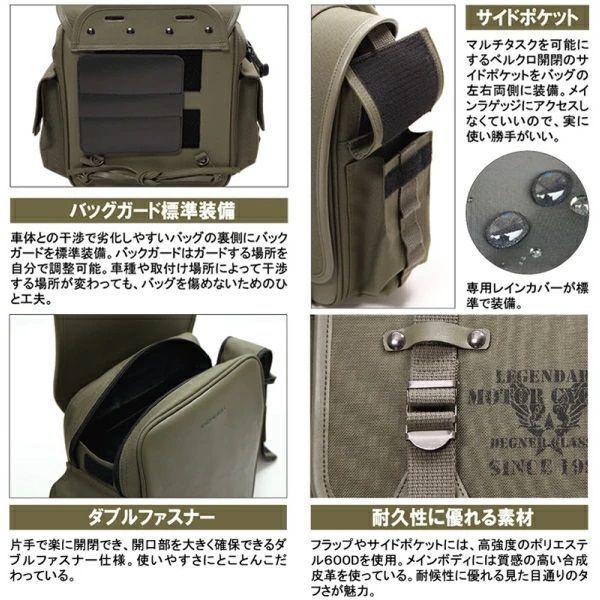 DEGNER デグナー NB-131 ミリタリーテイスト ナイロンサドルバッグ カーキ 8L WWW_OLIVIERBERNSTEIN_COM