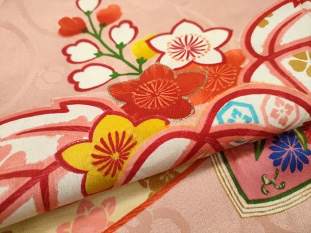 平和屋本店□極上 アンティーク 大正ロマン 振袖・襦袢付き 桐唐草文