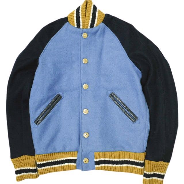 SKOOKUM x BEAMS BOY スクーカム ビームスボーイ 別注 アメリカ製 AWARD JACKET SPECIAL メルトンアワードジャケット 32 ONE SIZE BLUE NAVY スタジアムジャンパー スタジャン アウター g22640