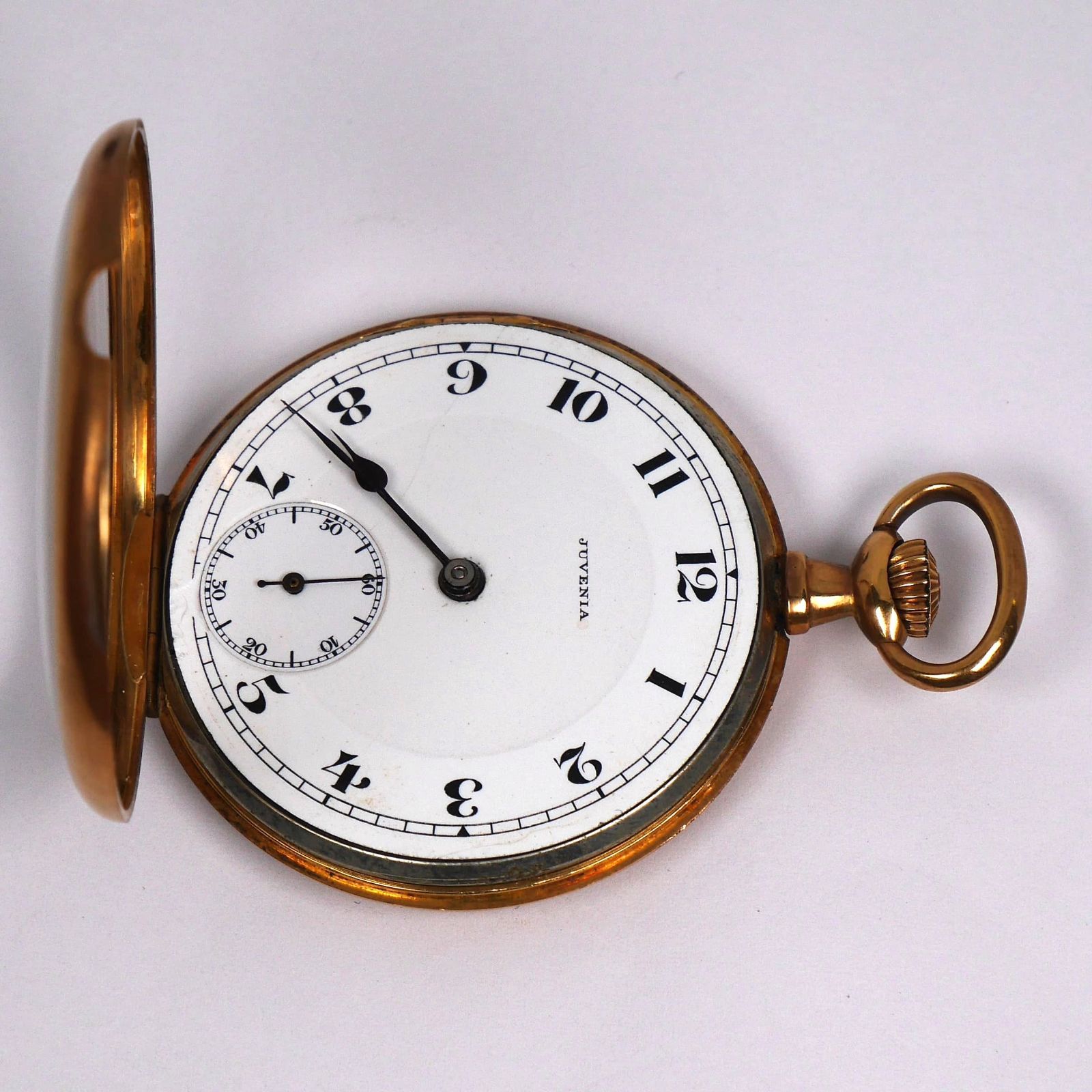 no18 不動品 【稀少 K18無垢】JUVENIA ジュベニア 15石 懐中時計