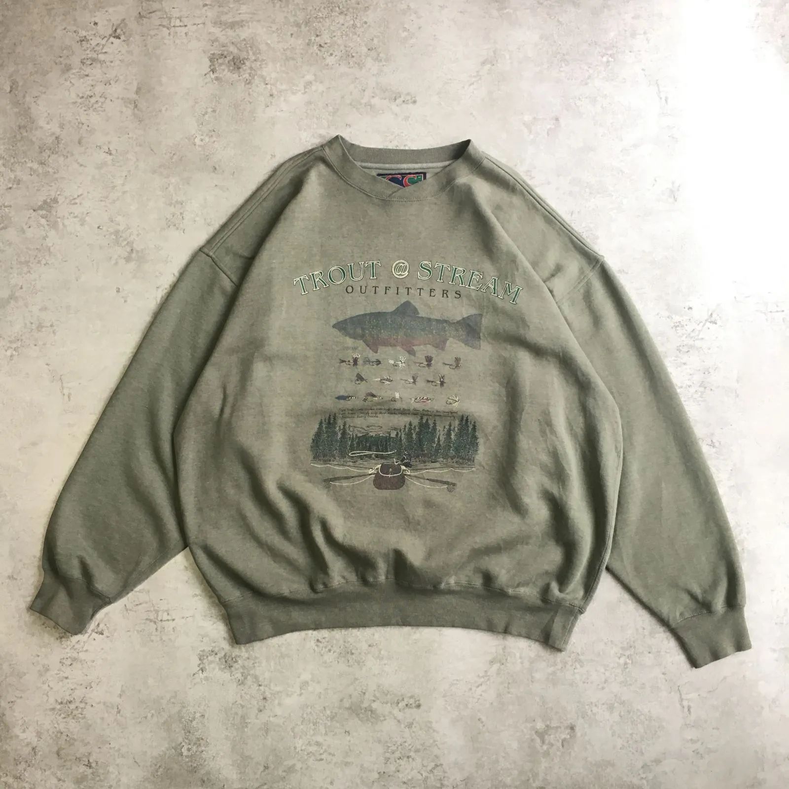 Eddie Bauer GS sport 80s プリントスウェット トレーナー お魚君” 80's〜 Eddie Bauer / Print Sweat (USA) | TAPA TAPP