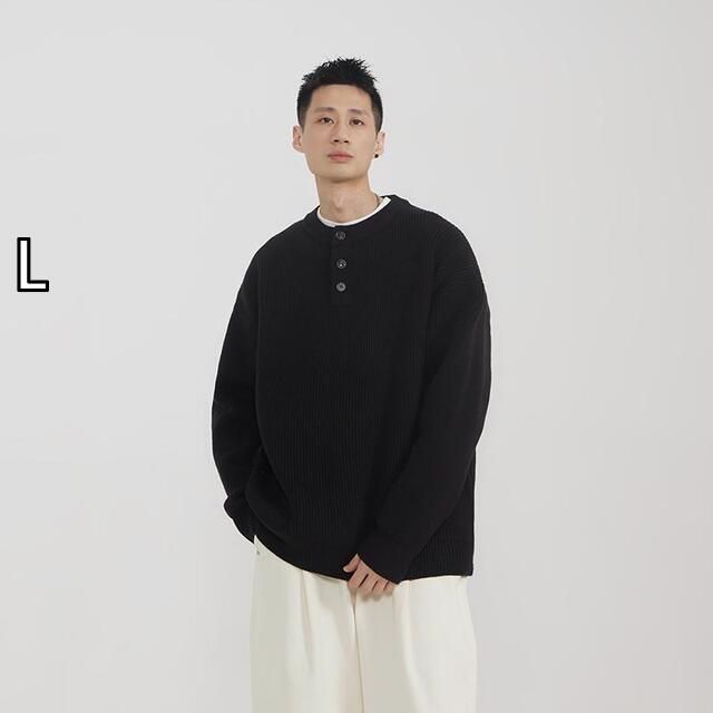[L ]秋冬 コーデ メンズ  服 シンプル ファッション オシャレ 大人 かっこいい 大きいサイズ ストリート 紳士服  カジュアル セーター 無地 トップス ラウンドネック 快適 長袖 