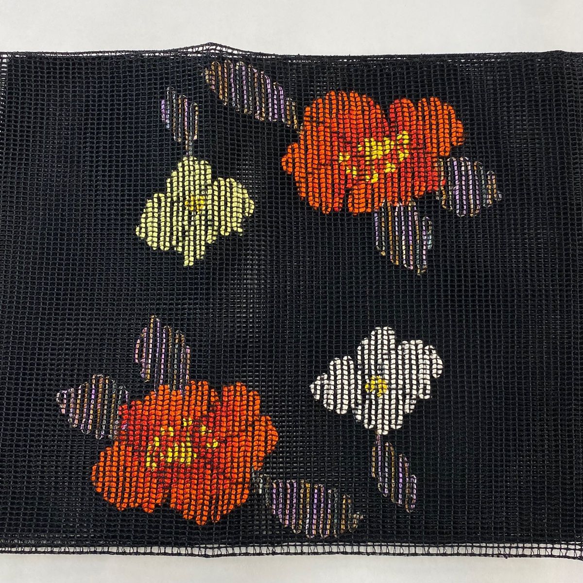 名古屋帯 美品 優品 八寸名古屋帯 松葉仕立て 葡萄唐草 灰紫 正絹