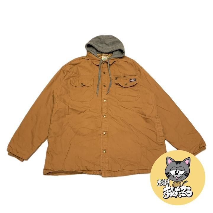 ディッキーズ 古着 ジャケット フード付き ブラウンXXL