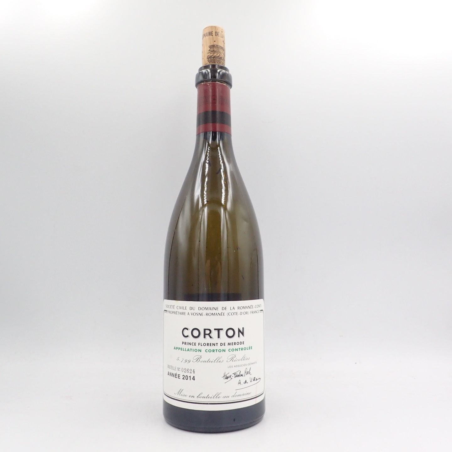 DRC社　CORTON 2014 赤ワイン 750ml 空瓶 DRC社 CORTON 2014 赤ワイン 750ml 空瓶（DRC コルトン 2014