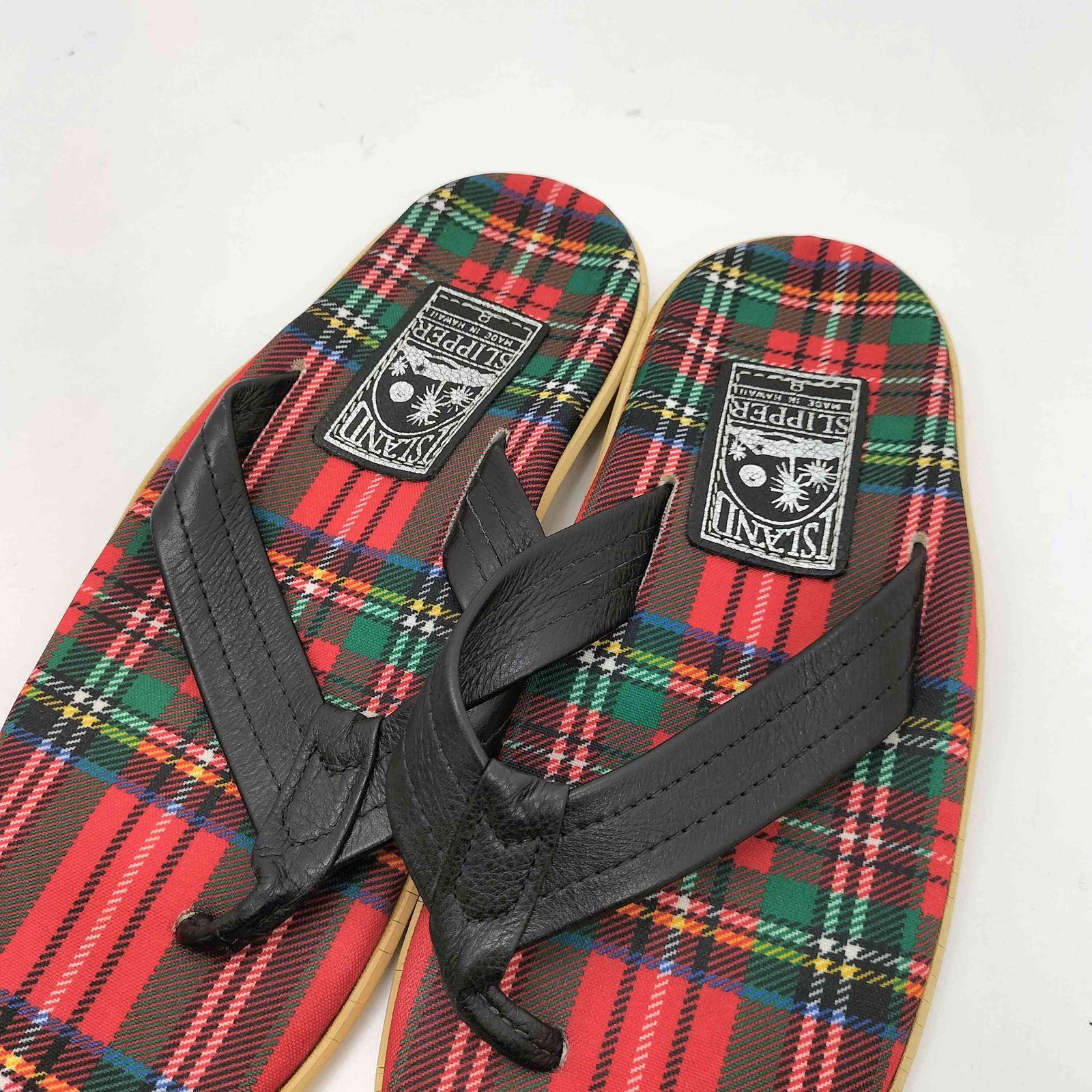  アイランドスリッパ ISLAND SLIPPER タータンチェック トングサンダル メンズ US 8 トングサンダル サンダル