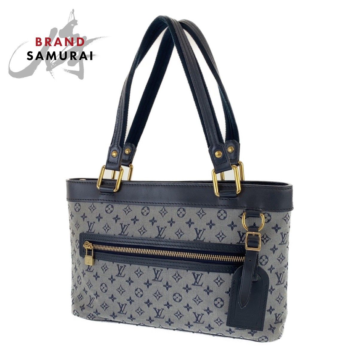 LOUIS VUITTON ルイヴィトン モノグラム ミニ ルシーユPM ブラック ブルー キャンバス / レザー M92676 ハンドバッグ トート バッグ 【中古】 レディース 303428【中古】 - メルカリ