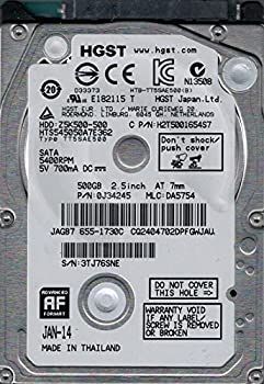 【中古】HGST hts545050?a7e362?P/N : 0j34245?MLC : da5754?500?GB