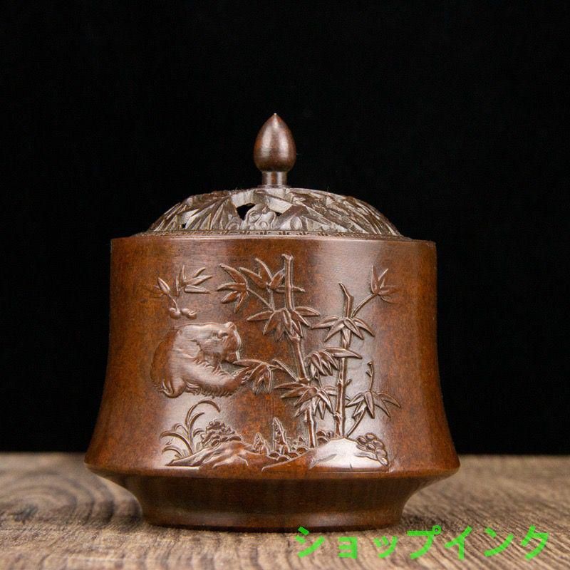 鉄製 灯篭香薫 香炉 香道具 装飾品 工芸品 美術品 置物 パンダ文