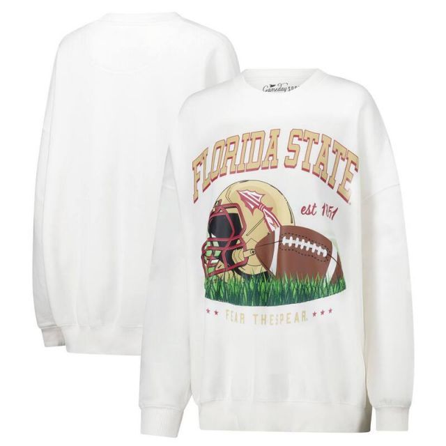 売れ筋商品|||ゲームデイ カットソー トップス レディース Women's White Florida State Seminoles Good Vibes Premium Fleece Drop Shoulder Pullover Sweatshirt White Women's Gameday Couture White Alabama A&M Bulldogs Oversized
