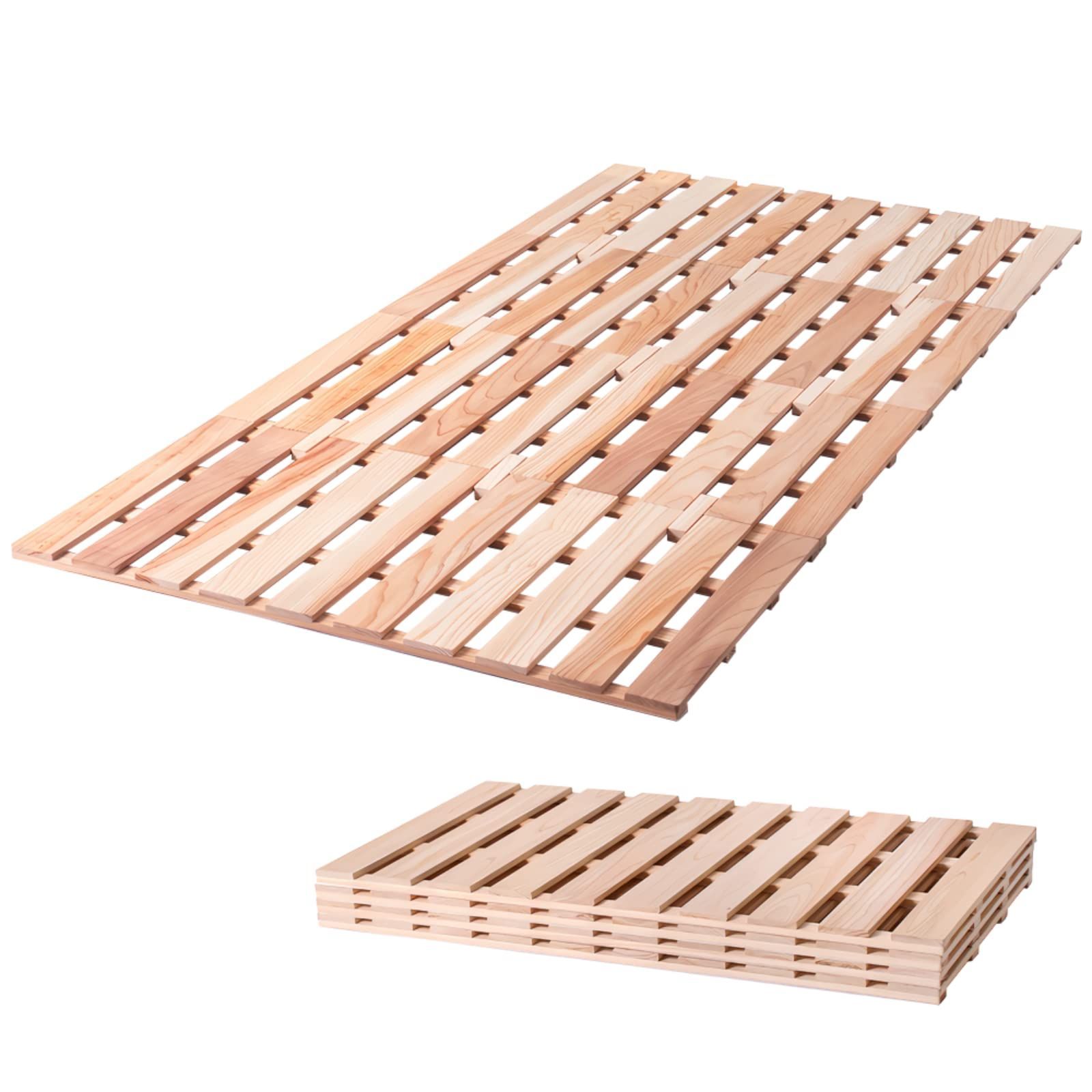 【特価商品】良木久印 折りたたみ すのこベッド シングル 国産杉 布団の下に敷く すのこマット 木製 スノコベッド 簀の子 通気性 滑り止め付き