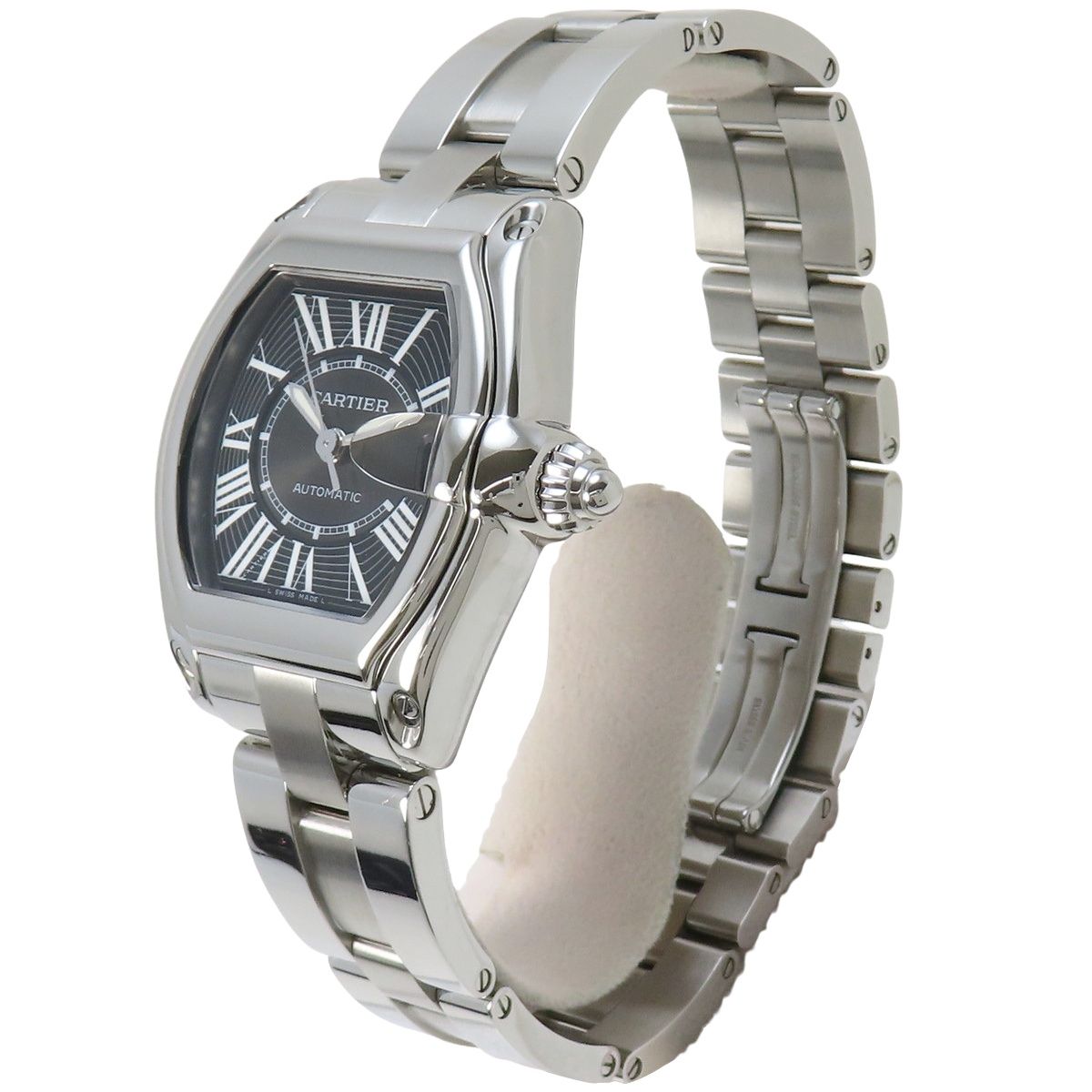 カルティエ ロードスター LM W62041V3 SS 自動巻き 腕時計 ブラック  