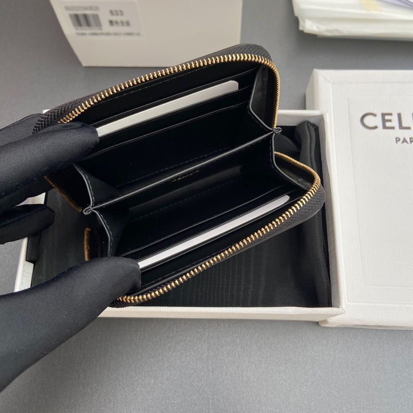 新品未使用】Celine セリーヌ コンパクト ジップウォレット キュイル トリオンフ 10K533 コインケース 財布 小さい財布 ミニ財布  ブラック 黒 - メルカリ