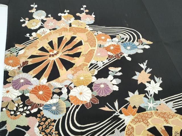 片輪車花文 金彩