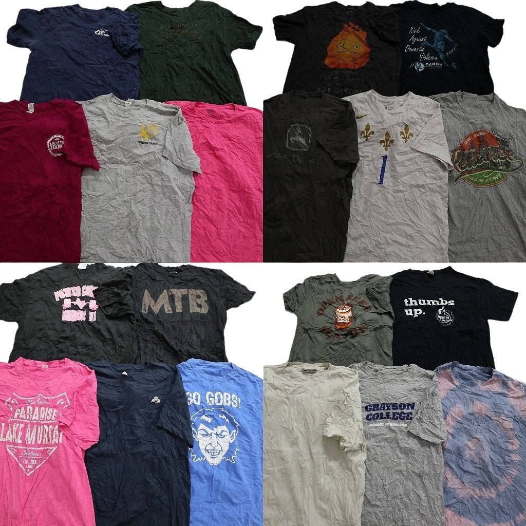古着卸 まとめ売り カラーmix 半袖Tシャツ 20枚セット (メンズ L )タイダイ ジブリ ハウルの動く城 映画 企業 プロチーム 中古 古着 MY5160