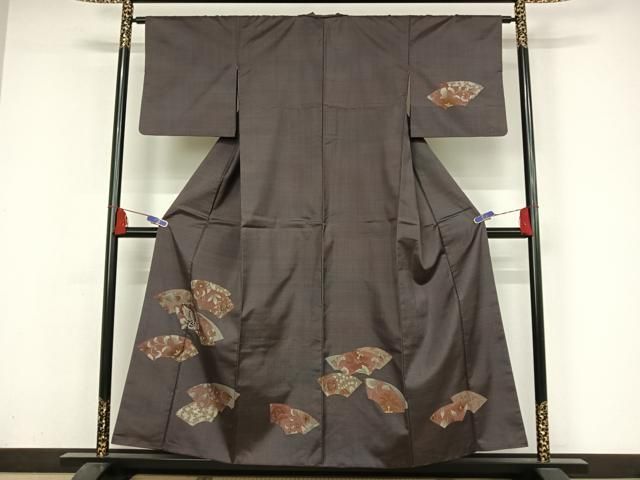 平和屋着物○本場染大島紬 更紗花間道 正絹 逸品 AAAV7251zg